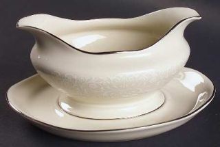 Nobility Queens Bouquet Gravy Boat with Attached Underplate, Fine China Dinnerwa