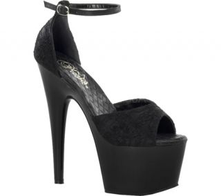 Womens Pleaser Adore 768   Black Satin/Black Lace Two Piece Shoes