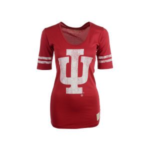 Indiana Hoosiers NCAA Womens Stripe Scoop T Shirt