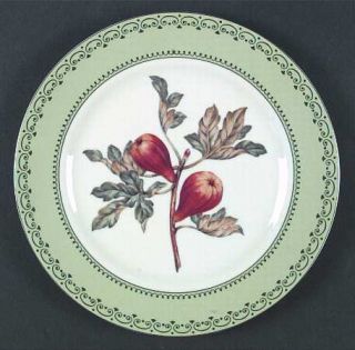 Sadek Winterthur Fruit Dinner Plate, Fine China Dinnerware   Fruit Center, Green