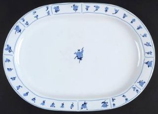 Block China Blue Fields 15 Oval Serving Platter, Fine China Dinnerware   Blue F