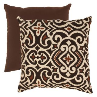 Brown and Beige Damask Throw Pillow   18 in.   475189, 23 in.