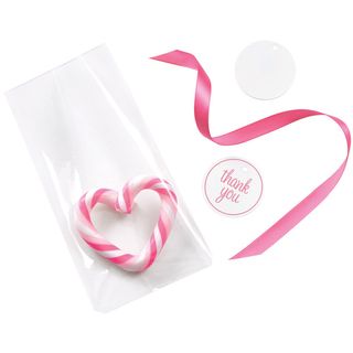 Candy Favor Kit Makes 12 pink/white Hearts