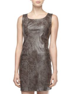 Crackled Faux Leather Dress, Rock