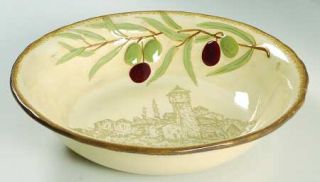 Clay Art First Press 12 Pasta Serving Bowl, Fine China Dinnerware   Olives,Vill