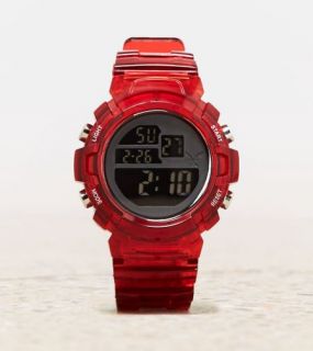 Red AEO Rubber Digital Watch, Mens One Size