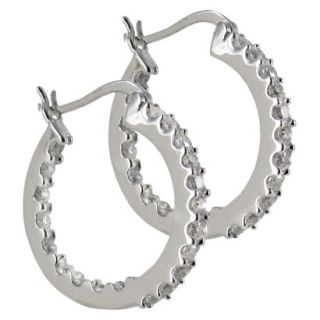 Sunstone 925 Hoop Prong In and Out Earrings With Swarovski Cubic Zirconia