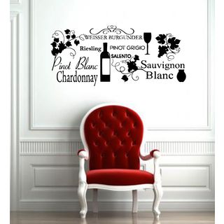 Wine Words Glossy Black Vinyl Sticker Wall Decal (Glossy blackWords include Weisser burgunder, Riesling, pinot grigio, salento, pinot blanc, chardonnay, sauvignon blanc Materials VinylIncludes One (1) wall decalEasy to apply; comes with instructions Di