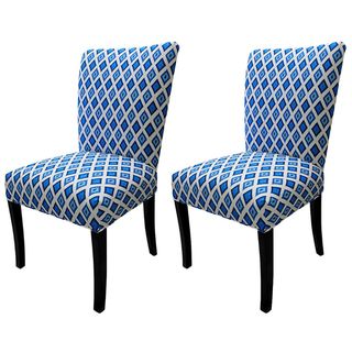 Julia Carnival Blue Fan Back Chairs (set Of 2)