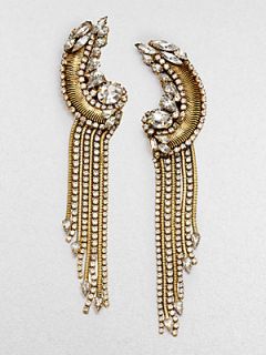 Erickson Beamon Bette Encrusted Tassel Drop Earrings   Gold