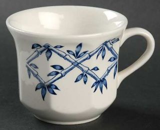 J & G Meakin Trellis Blue Flat Cup, Fine China Dinnerware   Liberty, Blue Leaves