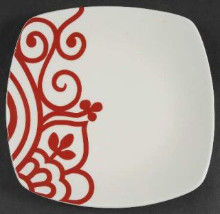 Coventry (PTS) Valley Swirls Red Salad Plate, Fine China Dinnerware   Red Scroll