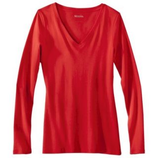 Womens Ultimate Long Sleeve V Neck Tee   Wowzer Red   S