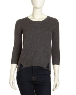 Cashmere Hi Low Sweater, Charcoal