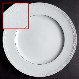 Noritake Whitecliff Platinum Dinner Plate, Fine China Dinnerware   White Scapes,
