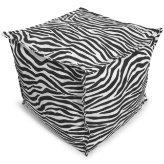 Beansack Zebra Print Bean Bag Ottoman (Black/white zebra printStyle ContemporaryFill Virgin polystyrene beansClosure Double zipperCover Double stitched along all seams and is not removableCare instructions Spot cleanWeight 4 poundsDimensions 17 inc