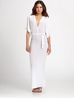 Norma Kamali Obie Cover Up Gown   White