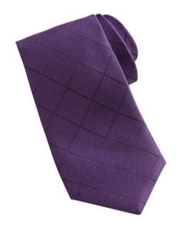 Square Jacquard Contrast Tail Tie, Purple/Black