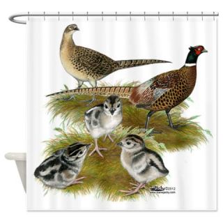  Pheasant Family Shower Curtain  Use code FREECART at Checkout