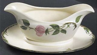Franciscan Desert Rose (Usa Backstamp) Gravy Boat with Attached Underplate, Fine
