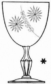 Tiffin Franciscan Shining Star Water Goblet   Stem #17637         Cut Laurel & S