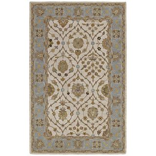 Hand tufted Lawrence Beige Arabesque Wool Rug (96 X 13)