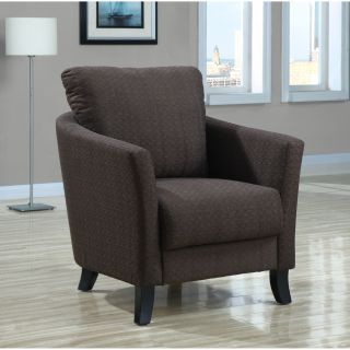 Dark Brown Linen Fabric Accent Chair