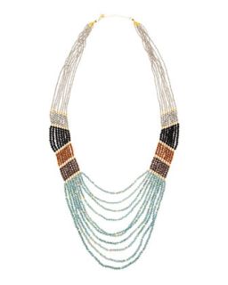 Earthy Colorblock Beaded Necklace