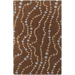 Hand tufted Brown Contemporary Geometric Mayflower Wool Rug (76 X 96)