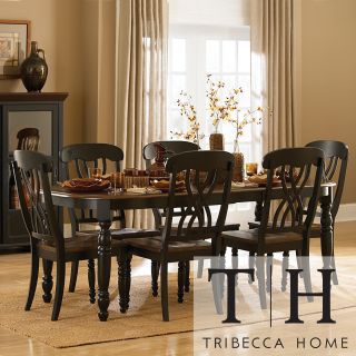 Tribecca Home Mackenzie 7 piece Country Black Dining Set