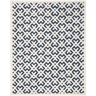 Handmade Moroccan Dark Blue Wool Area Rug (6 X 9)