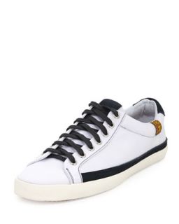 Calvin Suede Trimmed Sneaker, White