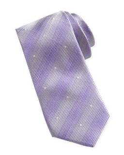 Narrow Stripe Jacquard Contrast Tail Tie, Purple/Silver
