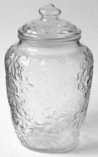 Princess House Crystal Fantasia Storage Jar & Lid 9   Clear,Pressed Dinnerware,