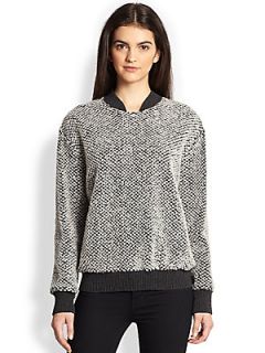 Timo Weiland Textured Bomber Sweater   Grey