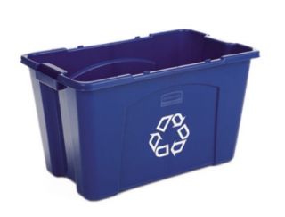 Rubbermaid 18 gal Recycling Box   20 3/4x16x14 3/4 Blue