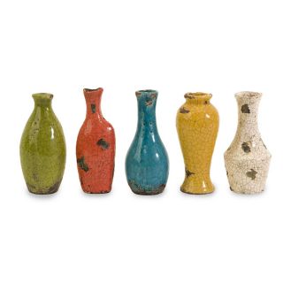 Ceramic Argento Decorative Mini Bud Vases (set Of 5)