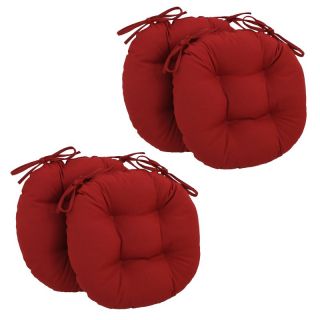 Blazing Needles 16 x 16 Round Twill Dining Chair Cushions with Ties   Set of 4