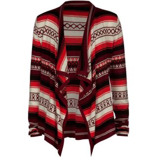 Tribal Pattern Girls Wrap Sweater Burgundy In Sizes Small, X Small, L