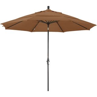 Fiberglass Straw Olefin Crank/tilt Umbrella (11 feet) (StrawMaterials Fade resistant fabric, aluminumPole materials AluminumWeatherproofClosure type Crank SystemShade UV Protection Dimensions 132 inches long x 132 inches wide x 108 inches highAssembly