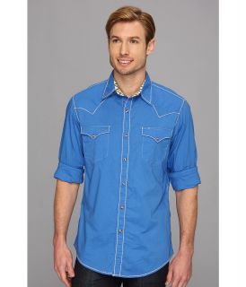 Roper 9055C2 Solid Poplin   Blue Mens Long Sleeve Button Up (Blue)