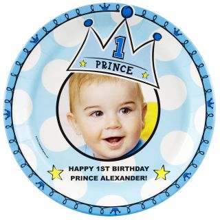 Lil Prince 1st Birthday Personalized Dinner Plates