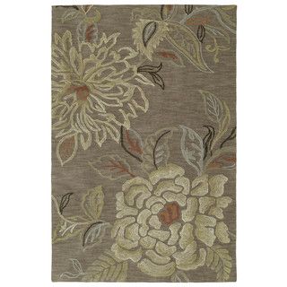 Copia Light Brown Floral 8x10 Polyester Rug