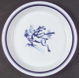 Dansk Bistro Christmas Salad Plate, Fine China Dinnerware   Blue&White Motif, Fi