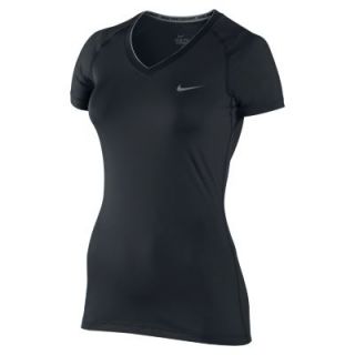 Nike Pro Fitted V Neck II Womens Shirt   Black