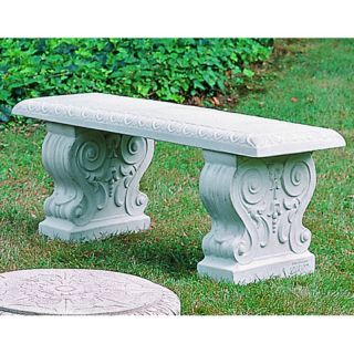 Campania International Traditional Straight Cast Stone Backless Garden Bench  