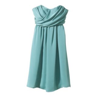 TEVOLIO Womens Plus Size Satin Strapless Dress   Blue Ocean   20W