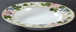 Mikasa Floral Brocade Large Rim Soup Bowl, Fine China Dinnerware   Classic I,Flo