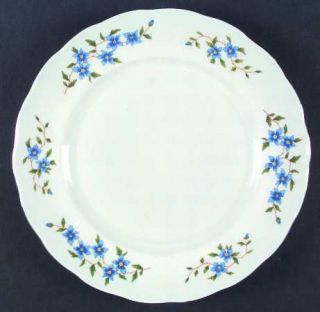 Favolina Maria (Platinum) Dinner Plate, Fine China Dinnerware   Blue Flowers, Gr
