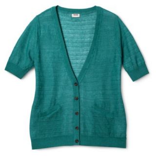 Mossimo Supply Co. Juniors Plus Size Short Sleeve Cardigan   Turquoise X